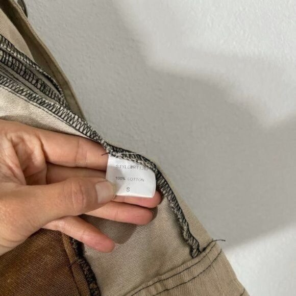 Rehab Denim Studded Vest with Leopard Print Fabric in Back Tie Dye Size Small - Picture 9 of 11